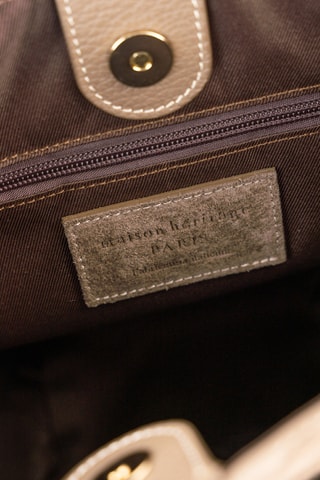 Borsa a spalla in pelle scamosciata  - Taupe