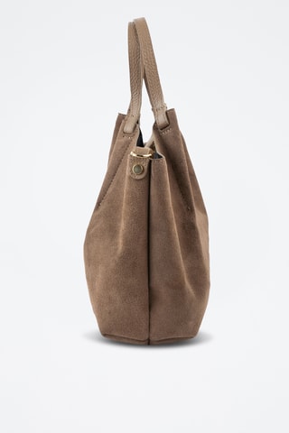 Borsa a spalla in pelle scamosciata - Taupe
