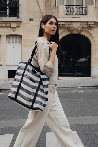 Borsa a spalla Tempo - Bianco e nero