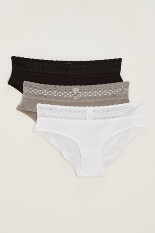 3 shortys Les Cotons Bio - Gris, noir et blanc - Variance