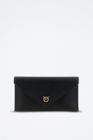 Leren Clutch Flat Mini - Zwart