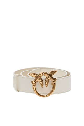 Leren Riem Wit - Wit en goudkleurig