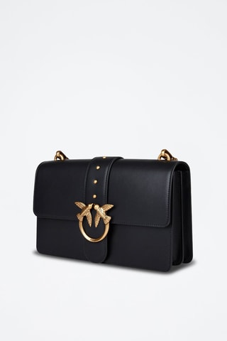 Leren Schoudertas Love One - Zwart - Goudkleurig en zwart