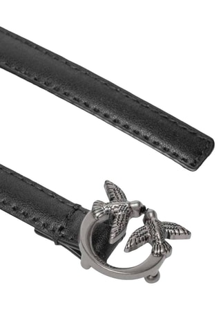 Leren Riem - Zwart - Zilverkleurig en zwart