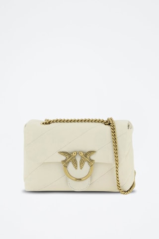 Schapenleren Schoudertas - Ecru en Goudkleurig - Pinko - Wit en goudkleurig
