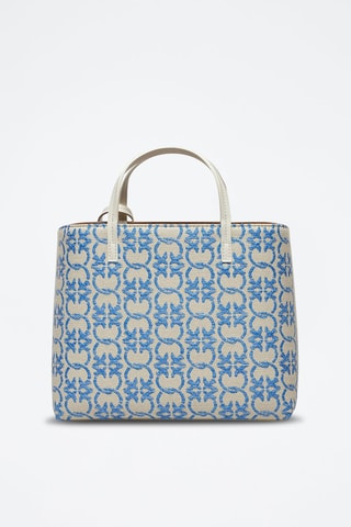 Handtas - Ecru en Kobaltblauw - Wit en blauw