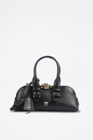 Leren Handtas Escape Baguette - Zwart