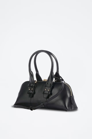 Leren Handtas Escape Baguette - Zwart