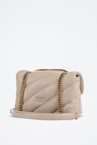 Nappa Schapenleren Schoudertas Love Mini Puff - Beige - Goudkleurig