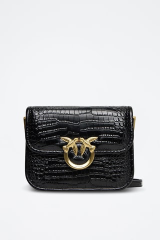 Leren Handtas Love Box Mini - Zwart