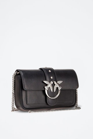 Leren Schoudertas Love One - Zwart - 