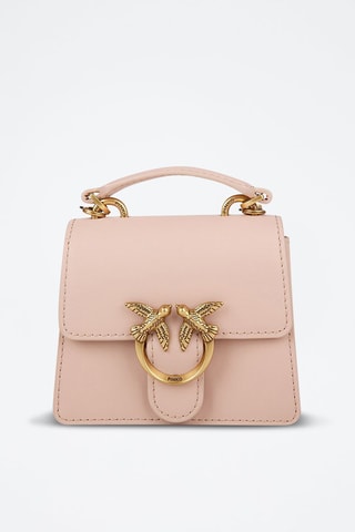 Leren Handtas Love One Top Handle Micro Light Vitello Seta - Poederroze - Roze