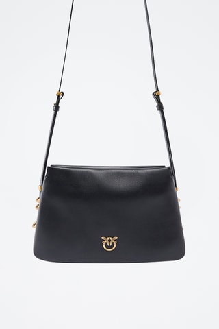 Leren Schoudertas Triplet Vitello Morbido Mini - Zwart