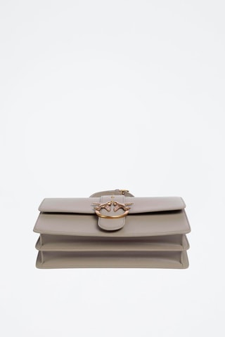 Kalfsleren Schoudertas Love One Classic -Taupe - Beige