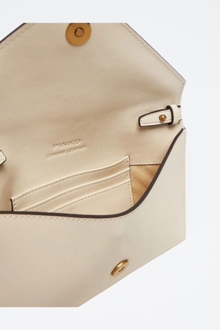 Leren Clutch Flat Mini - Wit