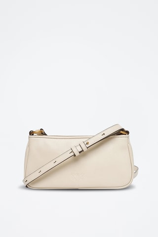 Leren Handtas Half Moon Baguette Mini - Wit