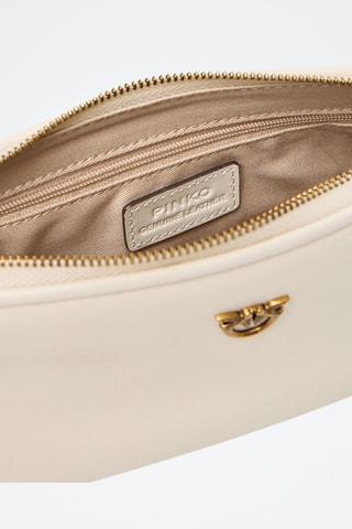 Leren Handtas Half Moon Baguette Mini - Wit