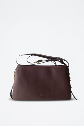 Leren Schoudertas Triplet Vitello Morbido Mini - Bordeauxrood