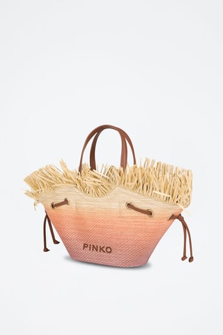 Leren Shopper - Beige en Roze - Beige en roze