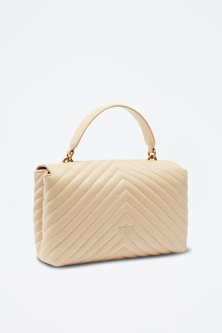 Leren Schoudertas Love Puff Classic - Beige