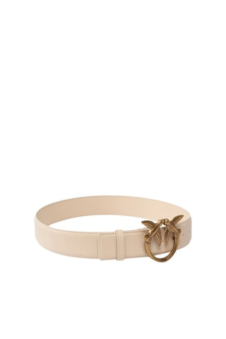 Leren Riem Love Berry - Beige - Beige en goudkleurig