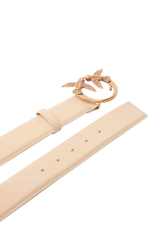 Leren Riem Love Berry - Beige - Beige en goudkleurig