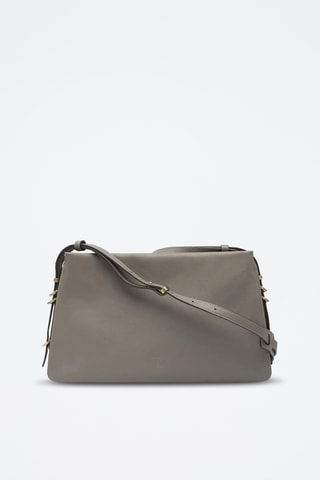 Leren Schoudertas Triplet Vitello Morbido - Taupe