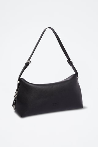 Leren Handtas Saddle Baguette Classic - Zwart