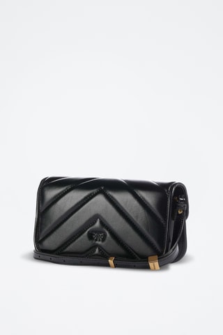 Leren Handtas Love Box Horizontal - Zwart