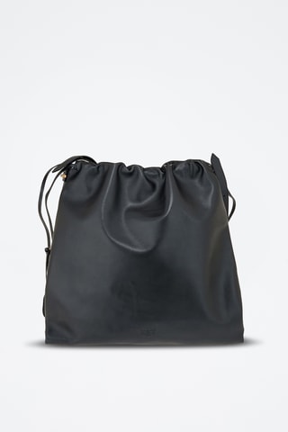 Leren Schoudertas Slouchy Extra - Zwart