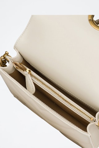 Leren Schoudertas Wit - Wit