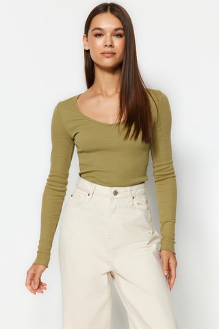 Blusa - Caqui y beige