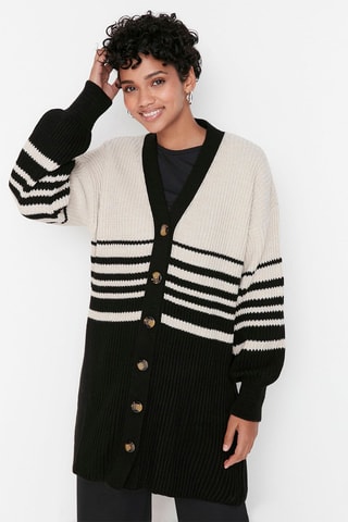 Cárdigan - Blanco y azul