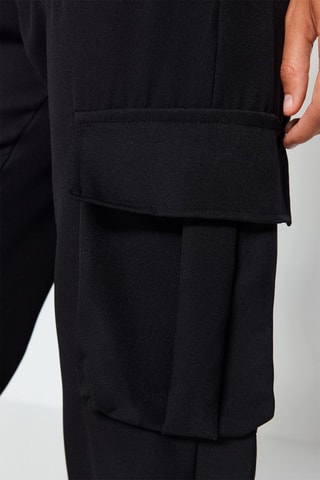Pantalón cargo de tiro alto - Negro