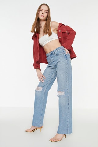 Vaquero bootcut de tiro alto - Azul