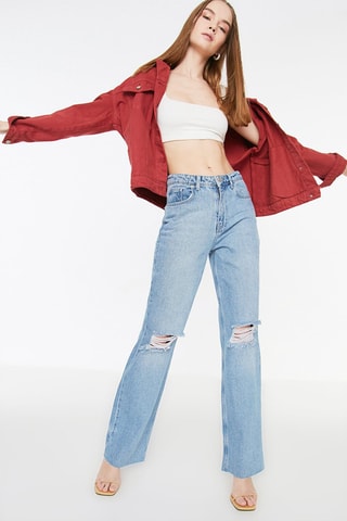 Vaquero bootcut de tiro alto - Azul