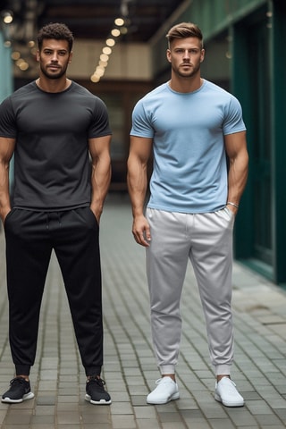 2 joggings - Negro y gris