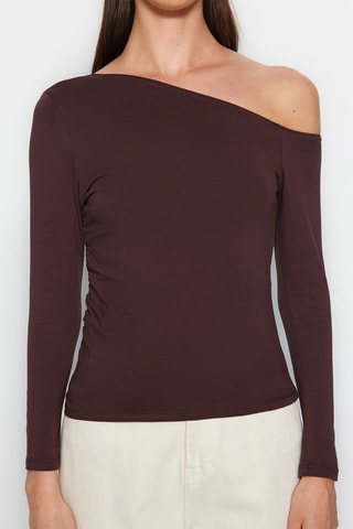 Top asimétrico - Marrón