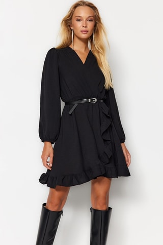 Vestido cruzado - Negro