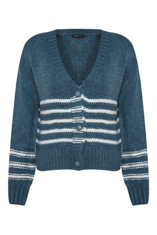 Cárdigan - Blanco y azul