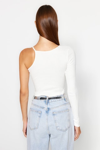 Crop top asimétrico - Blanco