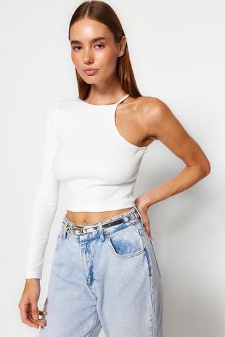 Crop top asimétrico - Blanco