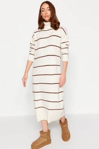 Vestido jersey - Beige