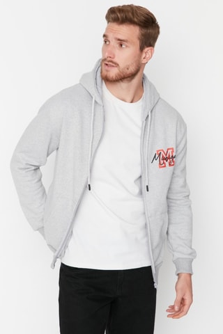 Sudadera regular fit con capucha - Gris