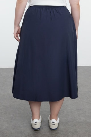 Falda midi - Azul marino