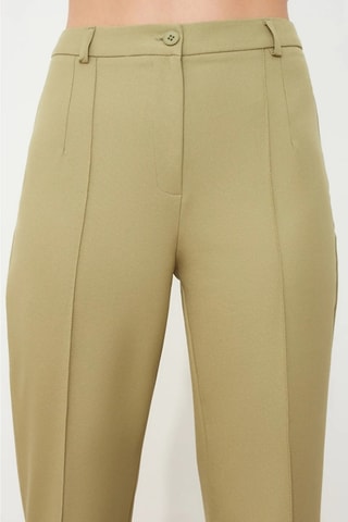 Pantalón recto de tiro alto - Verde