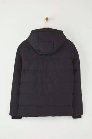 Anorak con capucha - Blanco y negro