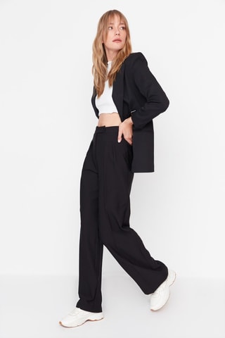 Pantalón wide leg de tiro alto - 