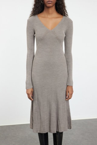 Vestido jersey - Beige