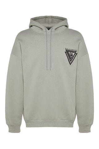 Sudadera polar con capucha - Negro y gris